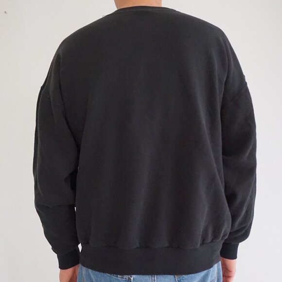VTG '90S Jerzees Black Embroidered Funny Grandpa Cotton Crewneck Sweater XL - Picture 2 of 9
